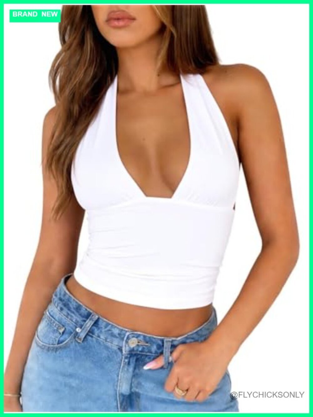Sexy Halter Neck Backless Tank Top Crop Top Y2K Slim Fit